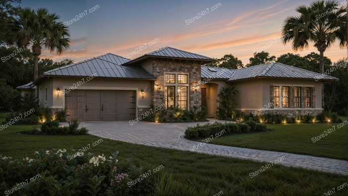 Elegant Single Family Home at Sunset in Serenity