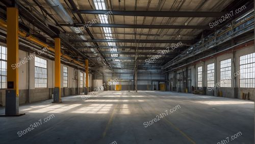 Spacious Industrial Factory Interior