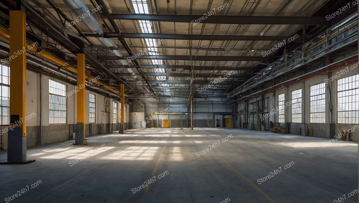 Spacious Industrial Factory Interior