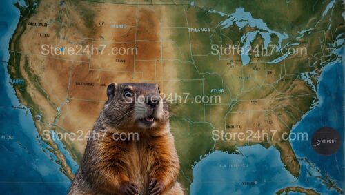 Groundhog Day Forecast Fun Map Art