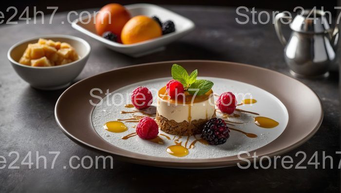 Caramel Cheesecake with Fresh Berries