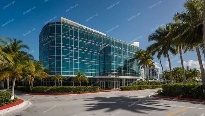 Modern Office Building Tropical Setting