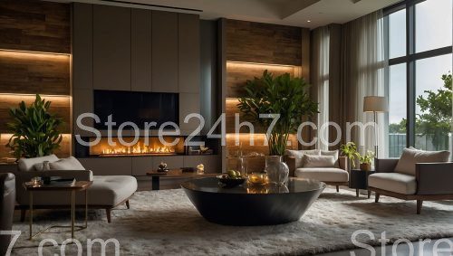 Luxurious Warm Wood Living Room