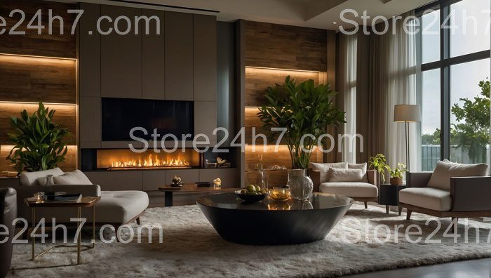 Luxurious Warm Wood Living Room