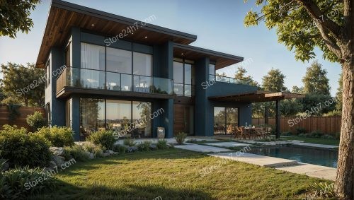 Modern Blue Architectural Home Design