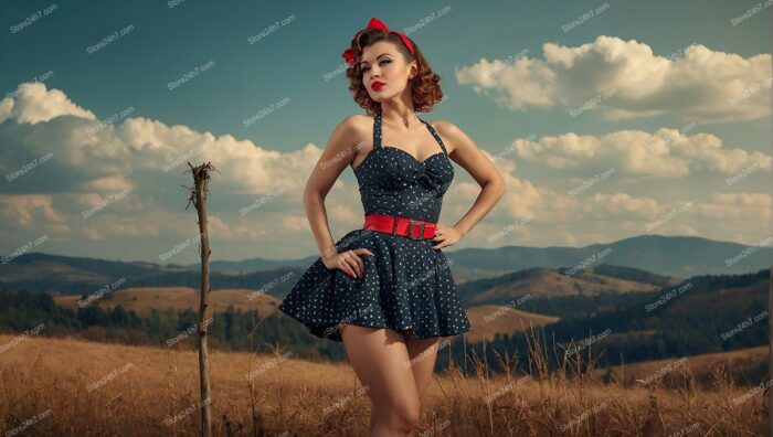 Countryside Retro Pin-Up Beauty