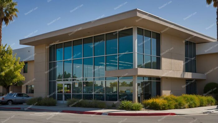 Single-Story Office Building Large Windows