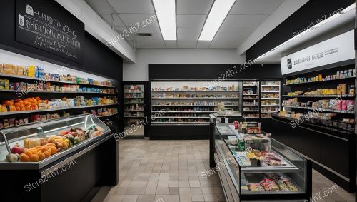 Chic Monochrome Grocery Store Interior