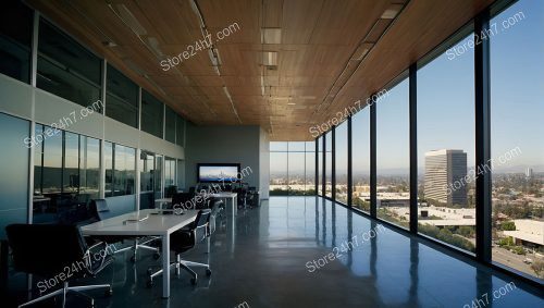Sleek High-Rise Office Interior View