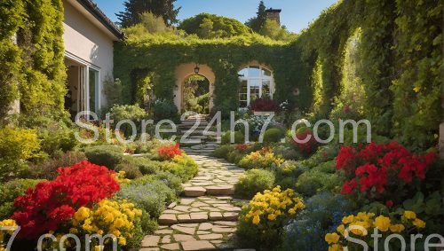 Vibrant Floral Archway Garden Path