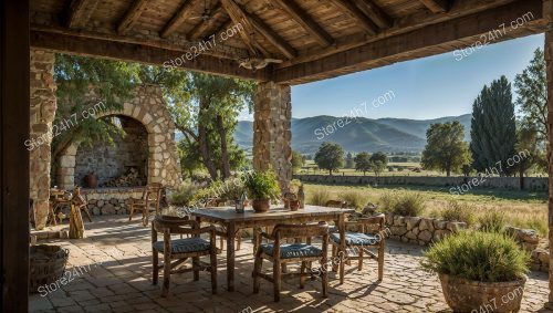 Outdoor Rustic Ranch Dining View