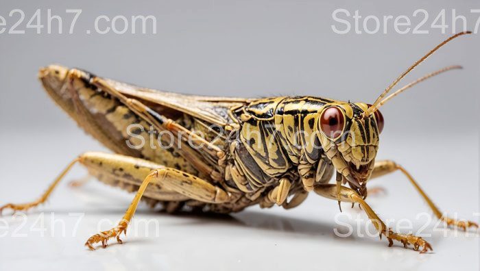 Vivid Grasshopper Close-up Macro Shot