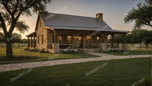 Stone Ranch House: Sunset Country Elegance