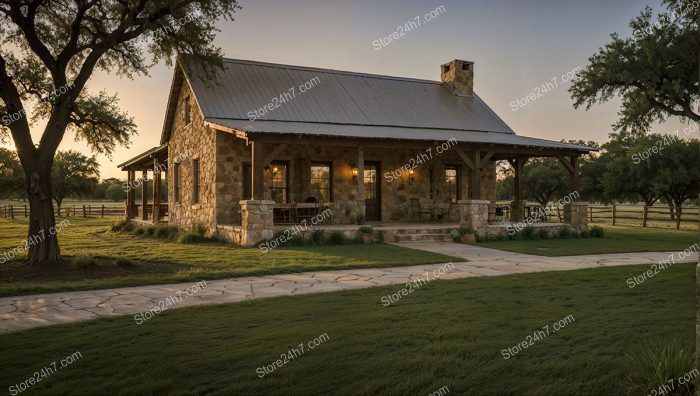 Stone Ranch House: Sunset Country Elegance