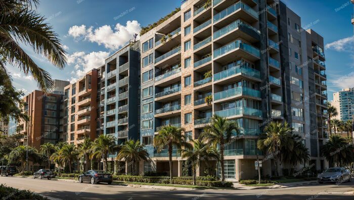 Modern Condos Under Tropical Palms