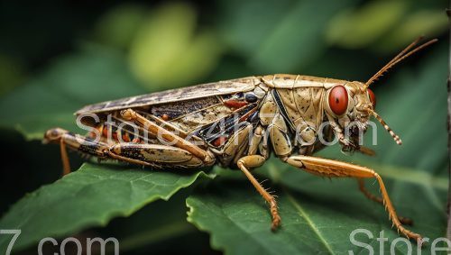 Intricate Grasshopper Macro Nature Photograph