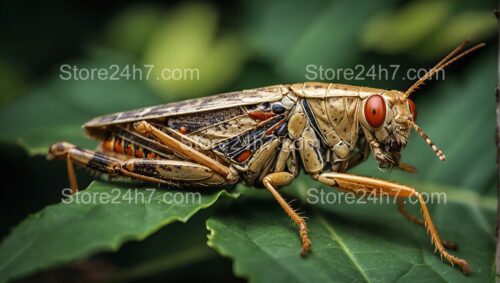 Intricate Grasshopper Macro Nature Photograph