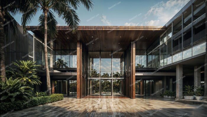 Tropical Modern Condo Grand Entrance