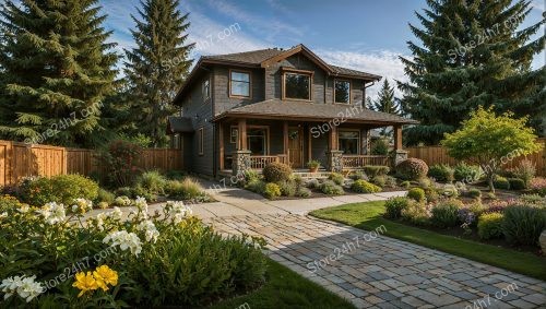Inviting Craftsman Home Surrounded by Lush Garden Pathways