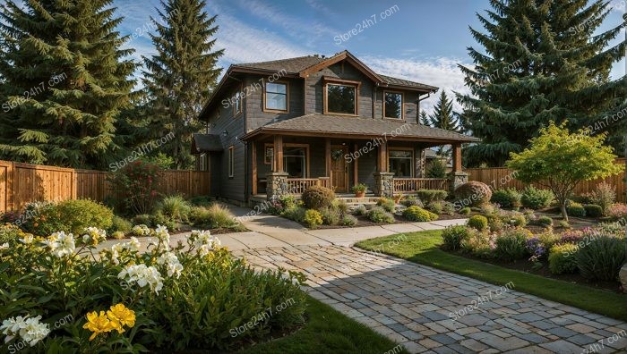 Inviting Craftsman Home Surrounded by Lush Garden Pathways
