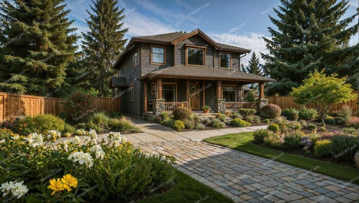 Inviting Craftsman Home Surrounded by Lush Garden Pathways