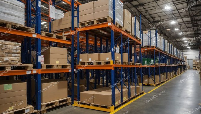 Organized Warehouse Storage Facility Aisle