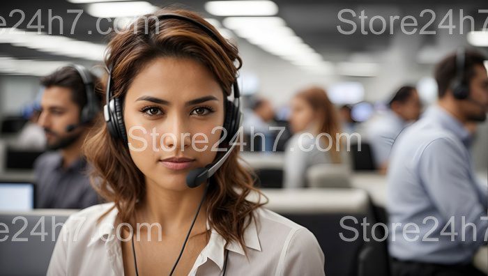 Professional Female Call Center Agent