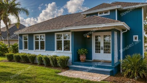 Charming Blue Home with White Trim