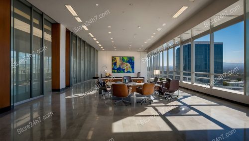 Executive Boardroom with Cityscape Views