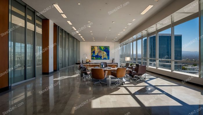 Executive Boardroom with Cityscape Views