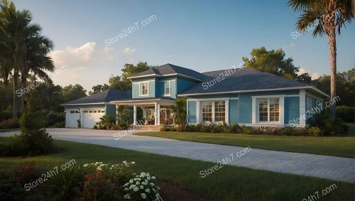 Spacious Blue Home with Landscaping