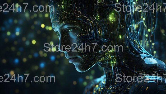Glowing Cybernetic Network Engulfs Consciousness