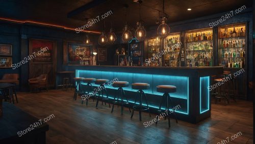 Chic Vintage Bar with Neon Accents