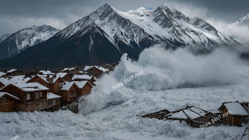 Alpine Village Engulfed by Avalanche