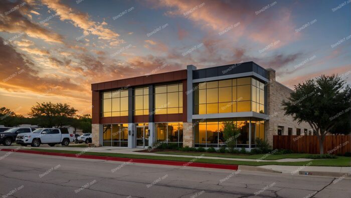 Twilight Glow Corporate Office Building