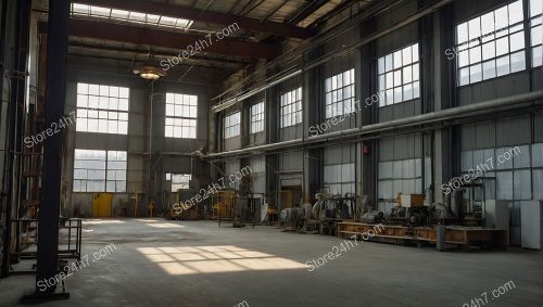 Spacious Industrial Warehouse Interior View