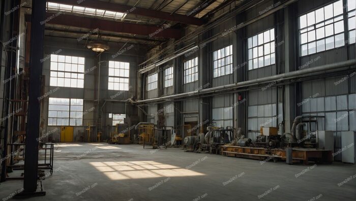 Spacious Industrial Warehouse Interior View