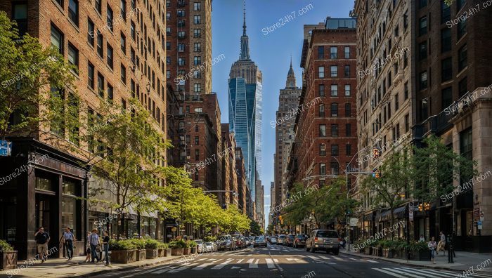 Manhattan Skyline Iconic Street View