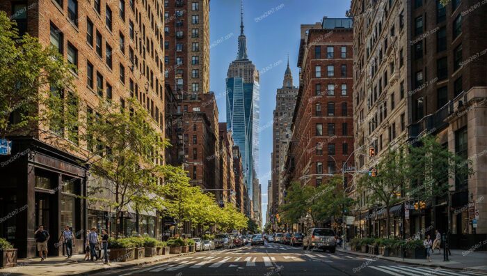 Manhattan Skyline Iconic Street View