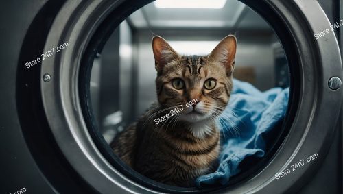 Tabby Cat Laundry Day Adventure
