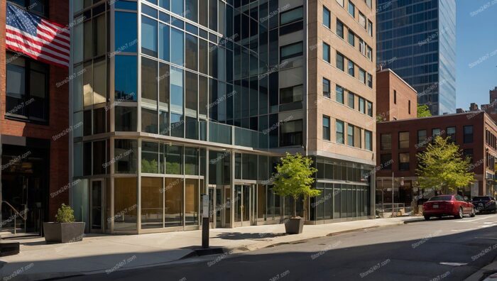 Urban Office Building Glass Facade