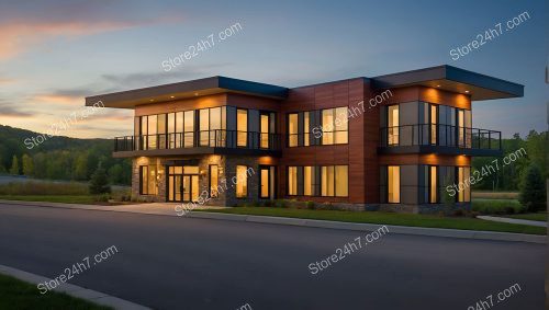 Modern Wood Accented Office Building