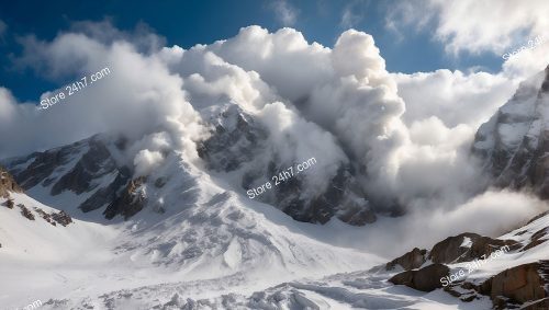Majestic Avalanche Clouds Over Mountains