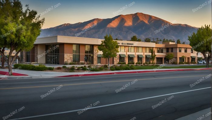 Suburban Office Building Sunset Mountains