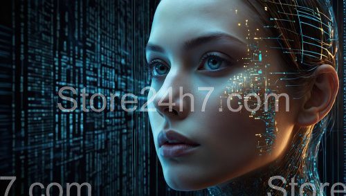 Cybernetic Female Face Digital Portrait