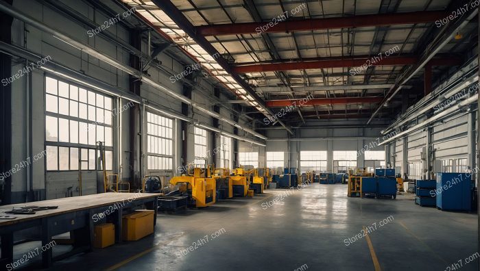 Industrial Manufacturing Floor with Machinery