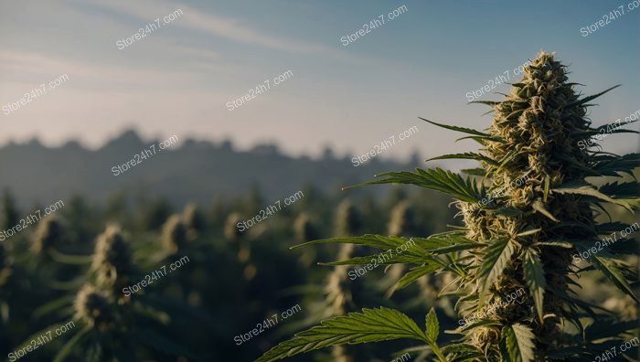 Cannabis Cultivation Serene Mountain Backdrop