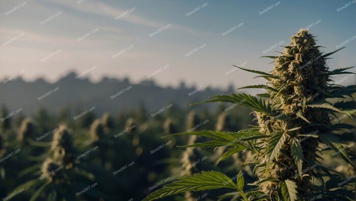 Cannabis Cultivation Serene Mountain Backdrop