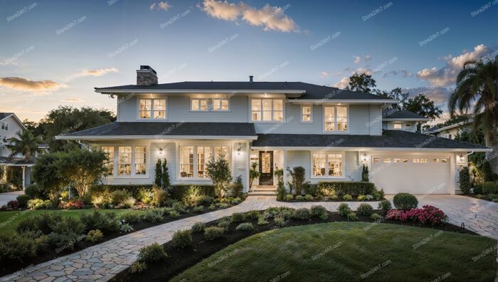 Elegant Suburban Home Twilight Showcase