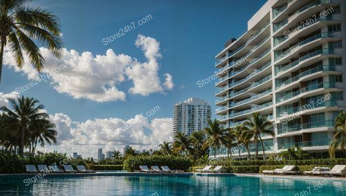 Miami Condo Skyline Poolside Elegance